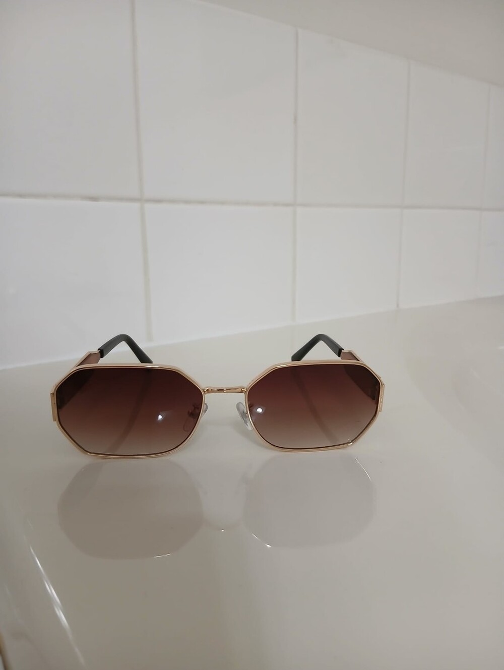 NEW Brown And Gold Ombre Trending Sunglasses